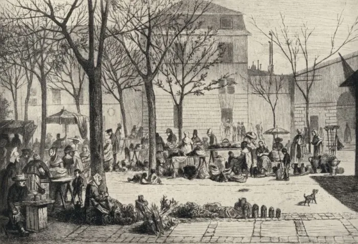 Framed Print : The Marche des Capucins, 1915. Artist: Leopold Flameng Framed Print : The Marche des Capucins, 1915. Artist: Leopold Flameng