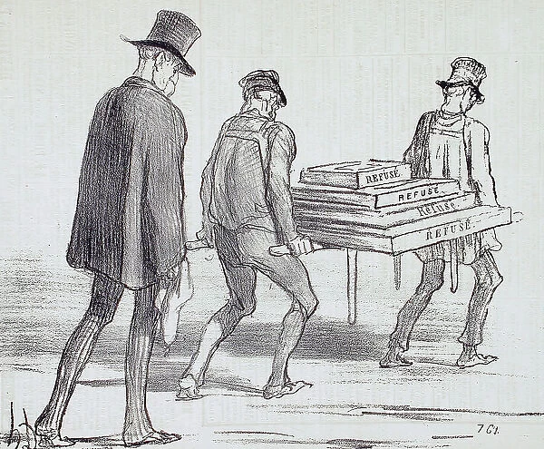 Marche funèbre!!... 1855. Creator: Honore Daumier