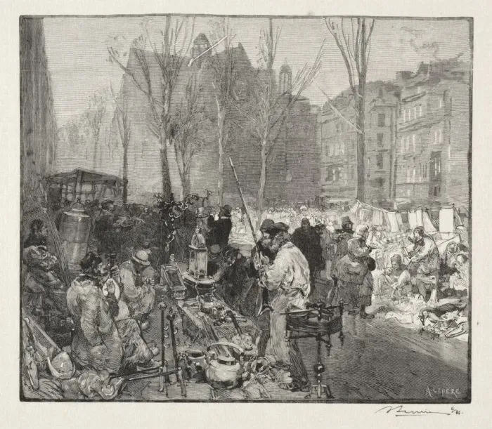 Framed Print : Marche a la Ferraille. Creator: Auguste Louis Lepere (French, 1849-1918) Framed Print : Marche a la Ferraille. Creator: Auguste Louis Lepere (French, 1849-1918)