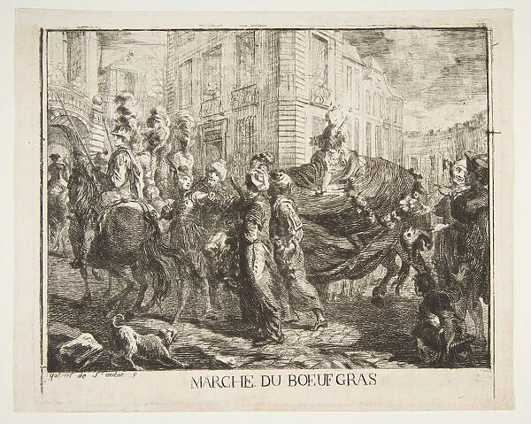 Marchedu boeuf gras, 1750. Creator: Gabriel de Saint-Aubin