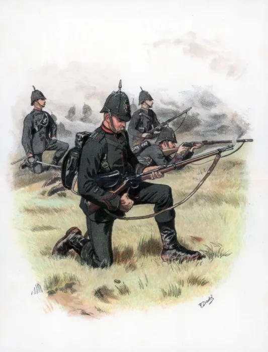 Framed Print : Marching Order, The Kings Royal Rifle Corps (formerly 60th Rifles), 1889. Artist: Frank Dadd Framed Print : Marching Order, The Kings Royal Rifle Corps (formerly 60th Rifles), 1889. Artist: Frank Dadd