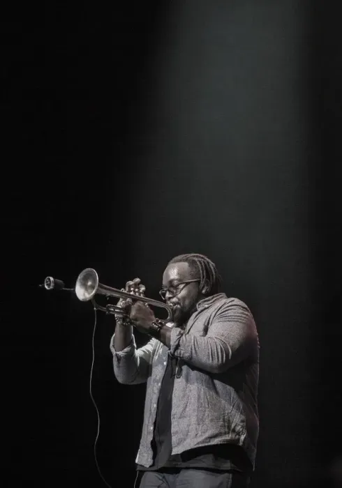 Framed Print : Marcus Millers trumpeter, Marquis Hill, 2017. Artist: Alan John Ainsworth Framed Print : Marcus Millers trumpeter, Marquis Hill, 2017. Artist: Alan John Ainsworth