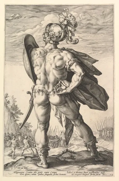 Framed Print : Marcus Valerius, from the series The Roman Heroes, 1586. Creator: Hendrik Goltzius Framed Print : Marcus Valerius, from the series The Roman Heroes, 1586. Creator: Hendrik Goltzius