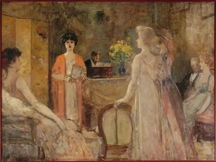 Framed Print : Un mardi, soirée chez Madeleine Lemaire, c1910. Creator: Henri Gervex Framed Print : Un mardi, soirée chez Madeleine Lemaire, c1910. Creator: Henri Gervex