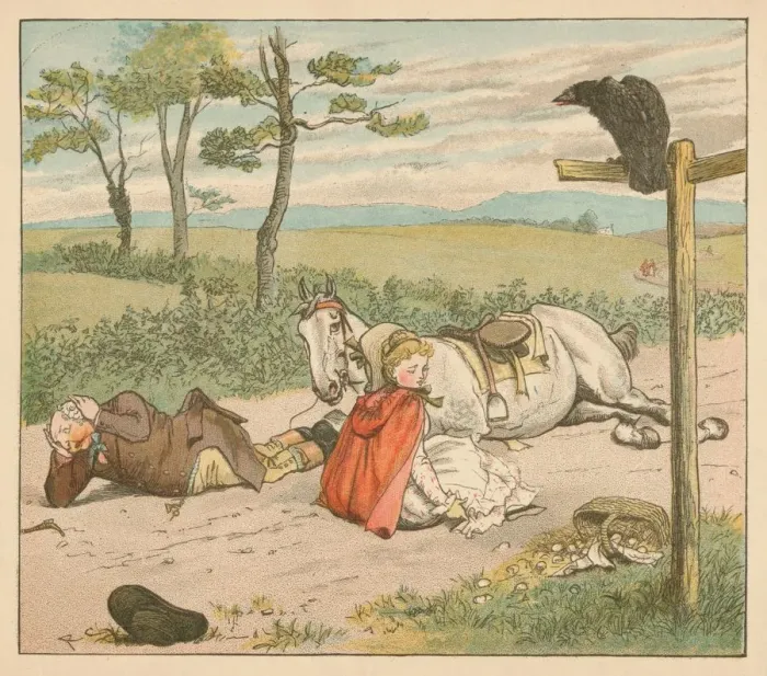 Framed Print : The Mare broke her knees and the Farmer his crown, c1885, (1934). Creator: Randolph Caldecott Framed Print : The Mare broke her knees and the Farmer his crown, c1885, (1934). Creator: Randolph Caldecott
