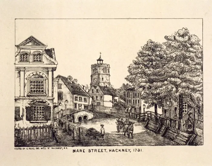 Framed Print : Mare Street, Hackney, London, 1731 Framed Print : Mare Street, Hackney, London, 1731