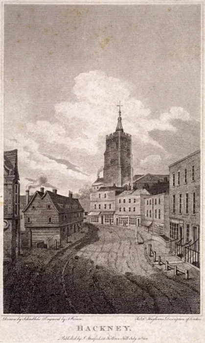 Framed Print : Mare Street, Hackney, London, 1805. Artist: AW Warren Framed Print : Mare Street, Hackney, London, 1805. Artist: AW Warren