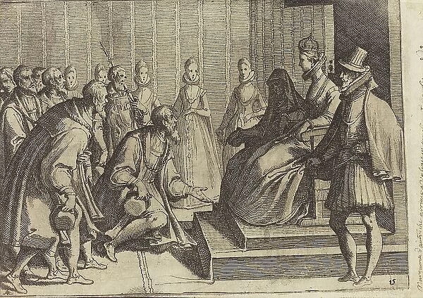 Margaret of Austria Giving Audience to a Nobleman [verso], 1612. Creator: Raffaello Schiaminossi