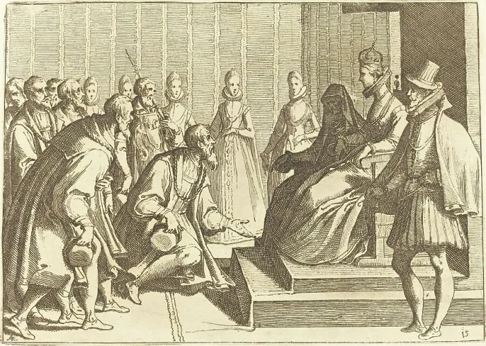 Framed Print : Margaret of Austria Giving Audience to a Nobleman, 1612. Creator: Raffaello Schiaminossi Framed Print : Margaret of Austria Giving Audience to a Nobleman, 1612. Creator: Raffaello Schiaminossi