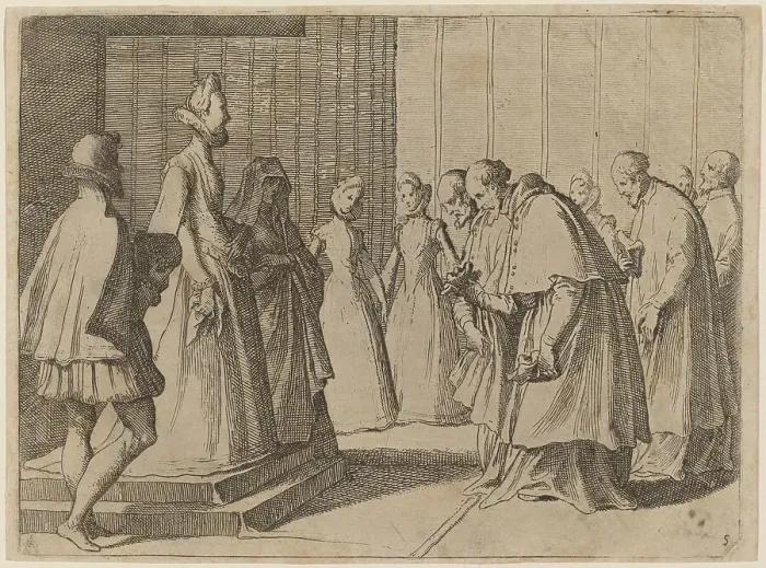 Framed Print : Margaret of Austria Receiving the Homage of Cardinals and Prelates, 1612. Creator: Raffaello Schiaminossi Framed Print : Margaret of Austria Receiving the Homage of Cardinals and Prelates, 1612. Creator: Raffaello Schiaminossi