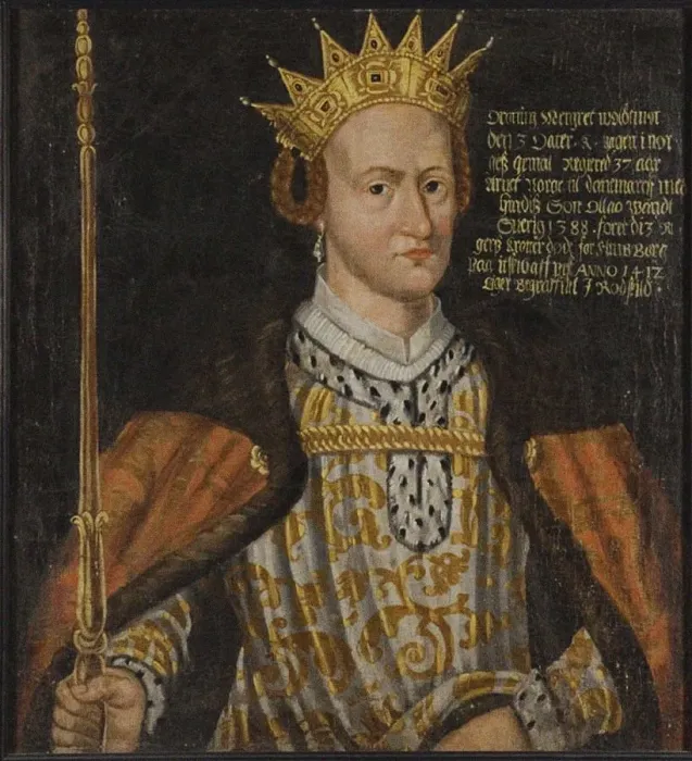 Framed Print : Margaret I of Denmark (1353-1412). Artist: Anonymous Framed Print : Margaret I of Denmark (1353-1412). Artist: Anonymous