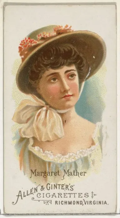 Framed Print : Margaret Mather, from Worlds Beauties, Series 1 (N26) for Allen & Ginter Cigarettes