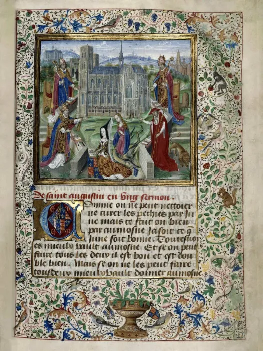 Framed Print : Margaret of York praying in front of the Cathedral of St. Gudula in Brussels, c. 1467-1469 Framed Print : Margaret of York praying in front of the Cathedral of St. Gudula in Brussels, c. 1467-1469