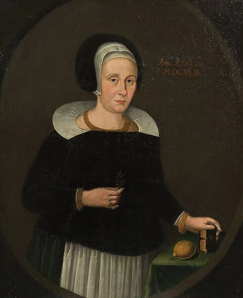 Margareta Zaebråzyntia Bureus, 1594-1657, married to 1. Elaus Terserus 2. Uno Troilius, 1643. Creator: Anon