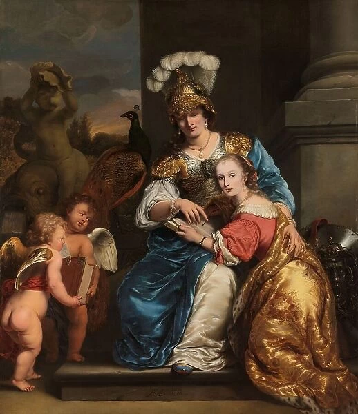 Margarita Trip as Minerva, Instructing her Sister Anna Maria Trip, 1663. Creator: Ferdinand Bol