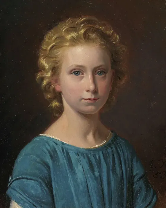 Framed Print : Margrethe Vullum as a child (nee Lehmann), 1853. Creator: Constantin Hansen Framed Print : Margrethe Vullum as a child (nee Lehmann), 1853. Creator: Constantin Hansen