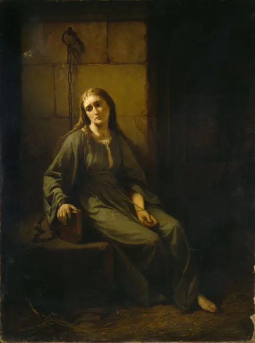 Framed Print : Marguerite in Prison, 1863-1867. Creator: Johann Grund Framed Print : Marguerite in Prison, 1863-1867. Creator: Johann Grund