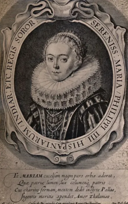 Framed Print : Maria Anna, Queen of Bohemia and Hungary, 17th century (1894). Artist: Simon de Passe Framed Print : Maria Anna, Queen of Bohemia and Hungary, 17th century (1894). Artist: Simon de Passe