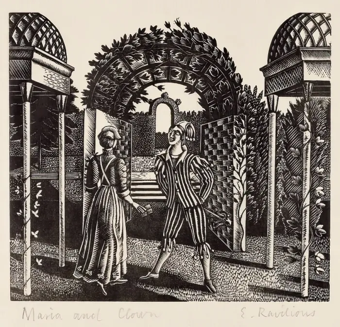 Framed Print : Maria and the Clown, 1932. Creator: Eric Ravilious Framed Print : Maria and the Clown, 1932. Creator: Eric Ravilious