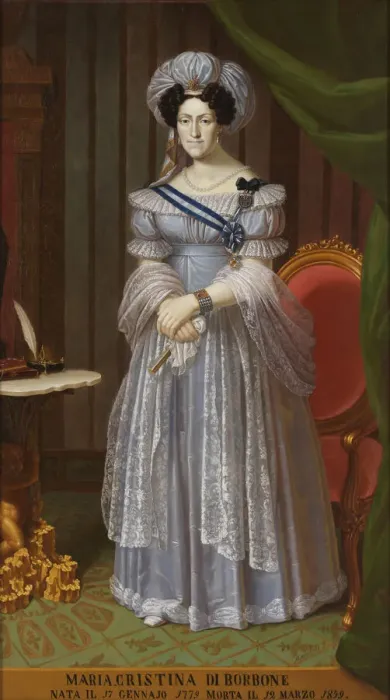 Framed Print : Maria Cristina of Naples and Sicily (1779-1849), Queen of Sardinia. Artist: Anonymous Framed Print : Maria Cristina of Naples and Sicily (1779-1849), Queen of Sardinia. Artist: Anonymous
