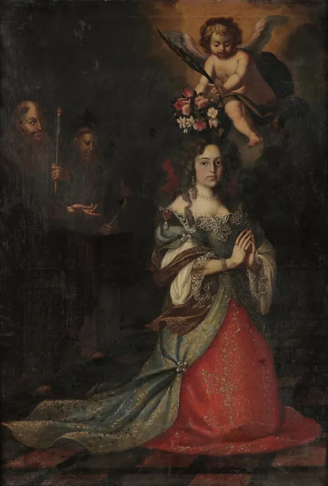 Framed Print : Maria Francisca of Savoy (1646-1683), Queen of Portugal, 17th century. Creator: Anonymous Framed Print : Maria Francisca of Savoy (1646-1683), Queen of Portugal, 17th century. Creator: Anonymous