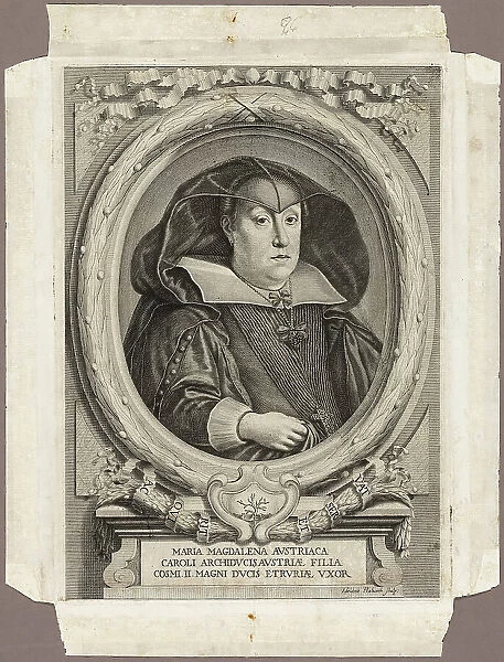 Maria Magdalena of Austria, 1666; published 1761. Creator: Adriaen Haelwegh