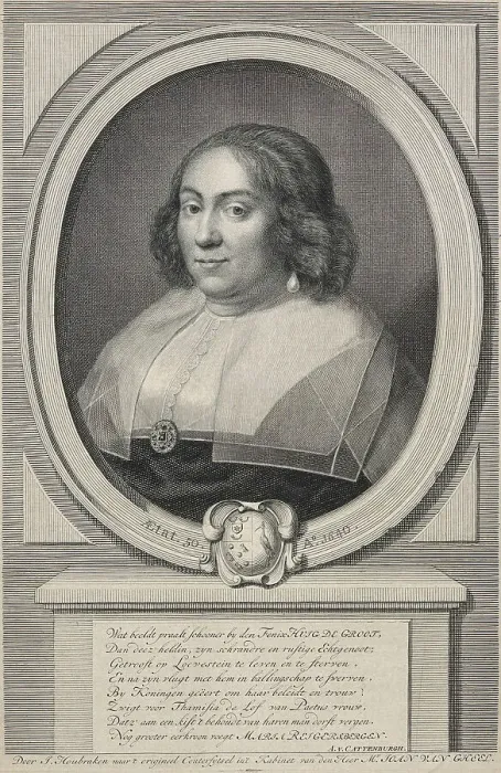 Framed Print : Maria Reigersbergen, wife of Hugo Grotius, Mid 18th century. Creator: Jacobus Houbraken Framed Print : Maria Reigersbergen, wife of Hugo Grotius, Mid 18th century. Creator: Jacobus Houbraken