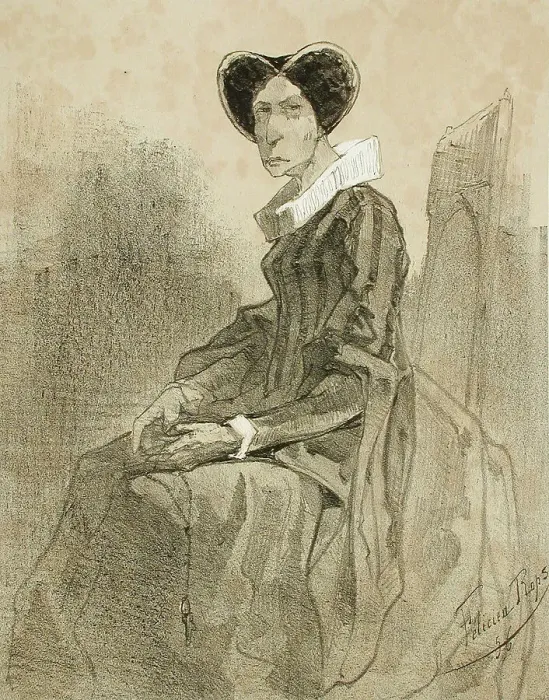 Framed Print : Maria Ristori, 1856. Creator: Félicien Rops Framed Print : Maria Ristori, 1856. Creator: Félicien Rops