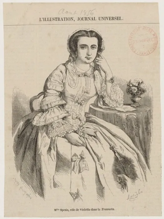 Framed Print : Maria Spezia (1828-1907) as Violetta in Opera La Traviata by Giuseppe Verdi, 1856 Framed Print : Maria Spezia (1828-1907) as Violetta in Opera La Traviata by Giuseppe Verdi, 1856