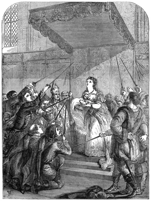 Framed Print : Maria Theresa of Austria (1717-1780) appealing to the Magyar Diet, 18th century (19th century)