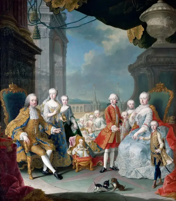 Framed Print : Maria Theresia of Austria and Francis I with their Children. Artist: Meytens, Martin van, the Younger (1695-1770)