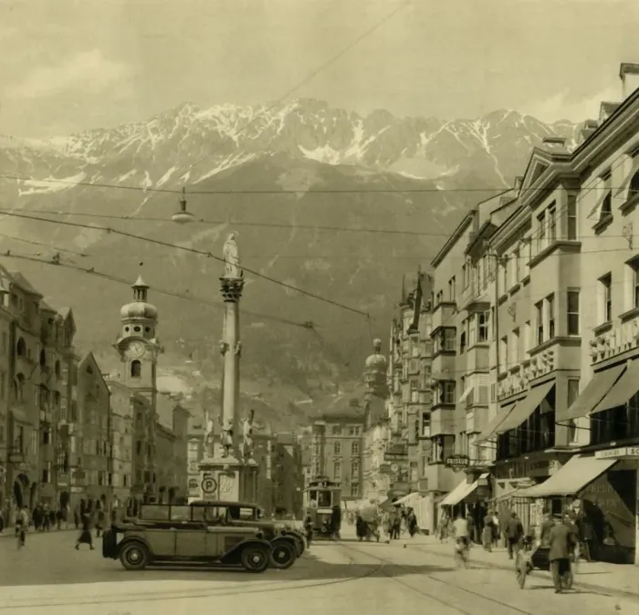 Framed Print : Maria-Theresien-Strasse, Innsbruck, Tyrol, Austria, c1935. Creator: Unknown Framed Print : Maria-Theresien-Strasse, Innsbruck, Tyrol, Austria, c1935. Creator: Unknown