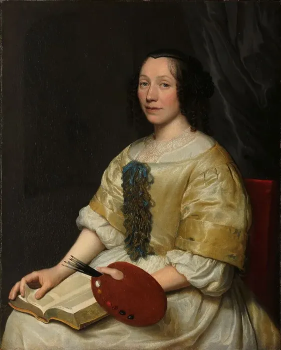 Framed Print : Maria van Oosterwijck (1630-93). Flower painter, 1671. Creator: Wallerant Vaillant Framed Print : Maria van Oosterwijck (1630-93). Flower painter, 1671. Creator: Wallerant Vaillant