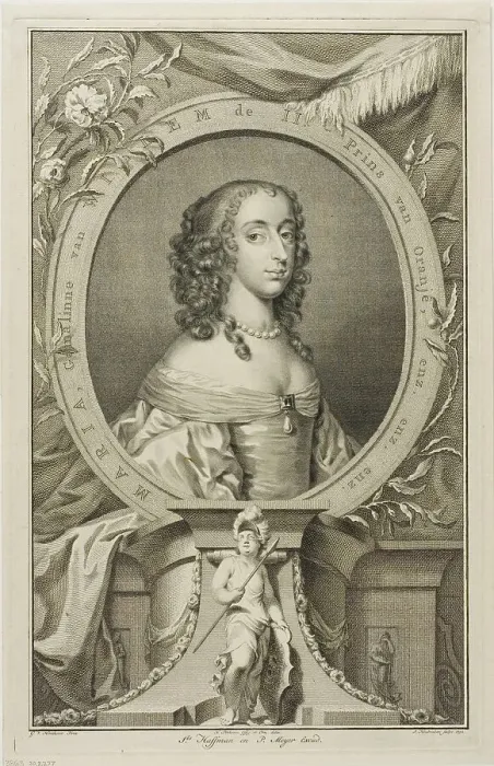 Framed Print : Maria, Wife of Willem II of Orange, n.d. Creator: Jacobus Houbraken Framed Print : Maria, Wife of Willem II of Orange, n.d. Creator: Jacobus Houbraken