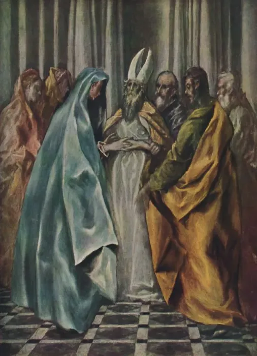 Framed Print : Mariae Verlobnis, (The Betrothal of the Virgin), c1600- 1614, (1938). Artist: El Greco Framed Print : Mariae Verlobnis, (The Betrothal of the Virgin), c1600- 1614, (1938). Artist: El Greco
