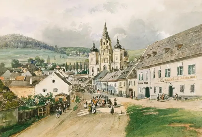 Framed Print : Mariazell, around 1840. Creator: Thomas Ender Framed Print : Mariazell, around 1840. Creator: Thomas Ender