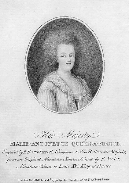 Marie Antoinette, Queen Consort of Louis XVI of France, 1790. Artist: Francesco Bartolozzi