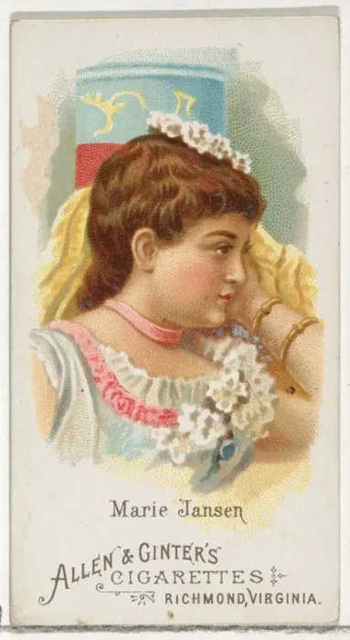 Framed Print : Marie Jansen, from Worlds Beauties, Series 1 (N26) for Allen & Ginter Cigarettes Framed Print : Marie Jansen, from Worlds Beauties, Series 1 (N26) for Allen & Ginter Cigarettes