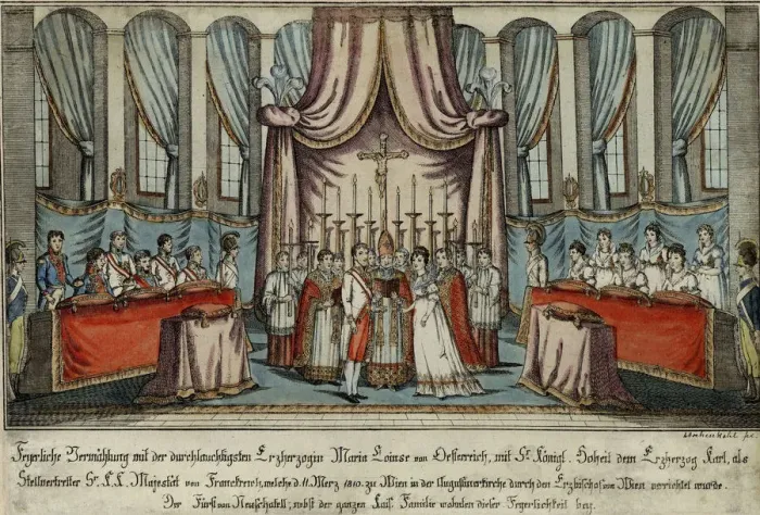 Framed Print : Marie-Louise married Napoleon by proxy in Vienna, with Archduke Charles standing in for Napoleon Framed Print : Marie-Louise married Napoleon by proxy in Vienna, with Archduke Charles standing in for Napoleon