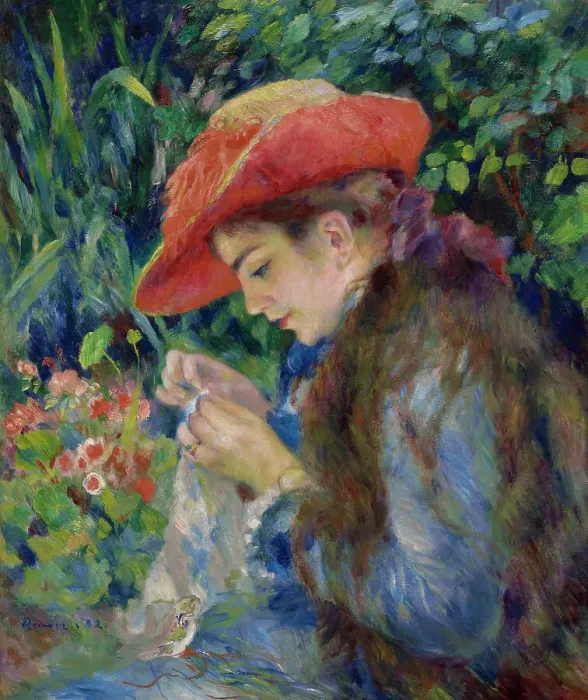 Framed Print : Marie-Thérèse Durand-Ruel Sewing, 1882. Creator: Pierre-Auguste Renoir Framed Print : Marie-Thérèse Durand-Ruel Sewing, 1882. Creator: Pierre-Auguste Renoir