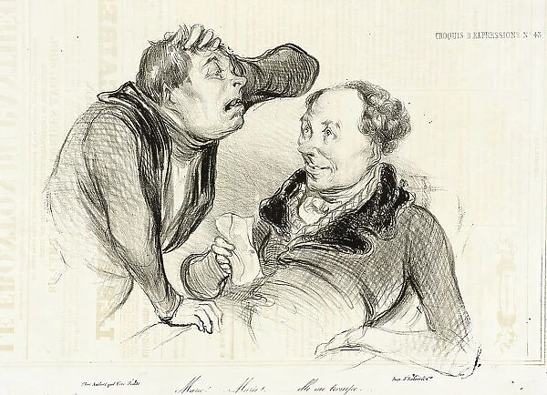 Marie!...Marie!...elle me trompe, 1838. Creator: Honore Daumier