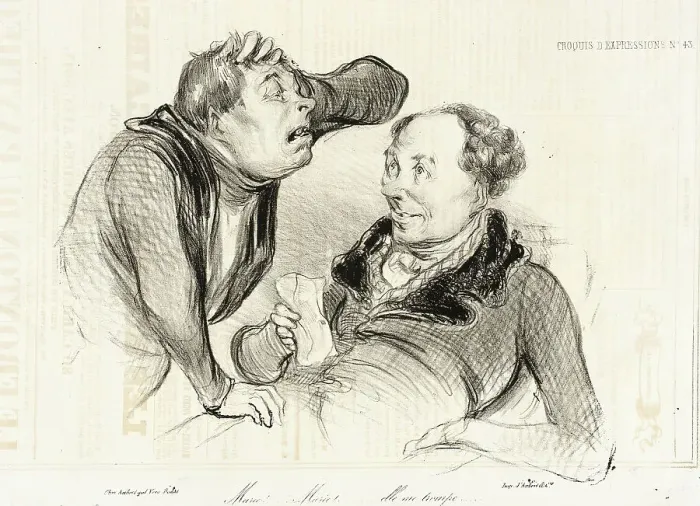Framed Print : Marie!...Marie!...elle me trompe, 1838. Creator: Honore Daumier Framed Print : Marie!...Marie!...elle me trompe, 1838. Creator: Honore Daumier