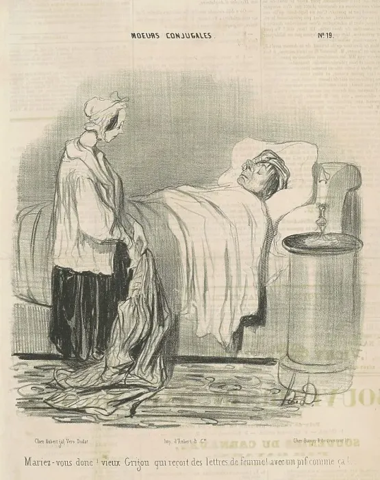 Framed Print : Mariez-vous donc! vieux Grigou... 19th century. Creator: Honore Daumier Framed Print : Mariez-vous donc! vieux Grigou... 19th century. Creator: Honore Daumier
