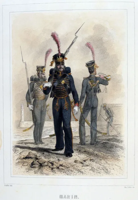 Framed Print : Marine, 1859. Artist: Auguste Raffet Framed Print : Marine, 1859. Artist: Auguste Raffet
