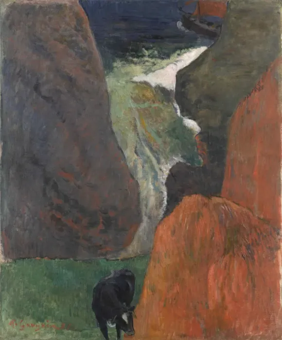 Framed Print : Marine avec vache, 1888. Creator: Gauguin, Paul Eugene Henri (1848-1903) Framed Print : Marine avec vache, 1888. Creator: Gauguin, Paul Eugene Henri (1848-1903)