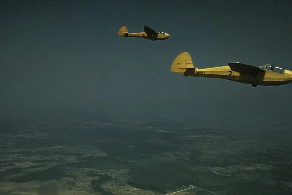 Marine Corps gliders being towed from Page Field, Parris Island, S.C. 1942. Creator: Alfred T Palmer