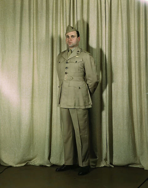 Marine Corps Major in summer uniform, World War II, between 1941 and 1945. Creator: Howard Hollem