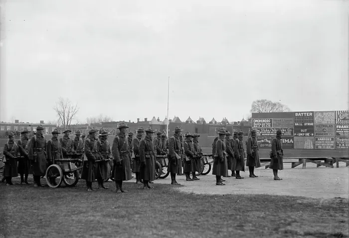 Framed Print : Marine Corps, U.S.N. Machine Gun Unit Demonstration at Ball Park, 1917. Creator: Harris & Ewing. Marine Corps, U.S.N. Machine Gun Unit Demonstration at Ball Park, 1917. Creator: Harris & Ewing Framed Print : Marine Corps, U.S.N. Machine Gun Unit Demonstration at Ball Park, 1917. Creator: Harris & Ewing. Marine Corps, U.S.N. Machine Gun Unit Demonstration at Ball Park, 1917. Creator: Harris & Ewing