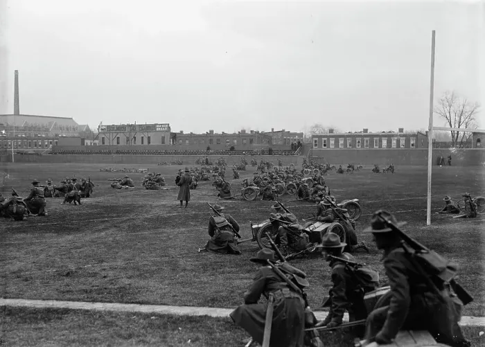 Framed Print : Marine Corps, U.S.N. Machine Gun Unit Demonstration at Ball Park, 1917. Creator: Harris & Ewing. Marine Corps, U.S.N. Machine Gun Unit Demonstration at Ball Park, 1917. Creator: Harris & Ewing Framed Print : Marine Corps, U.S.N. Machine Gun Unit Demonstration at Ball Park, 1917. Creator: Harris & Ewing. Marine Corps, U.S.N. Machine Gun Unit Demonstration at Ball Park, 1917. Creator: Harris & Ewing