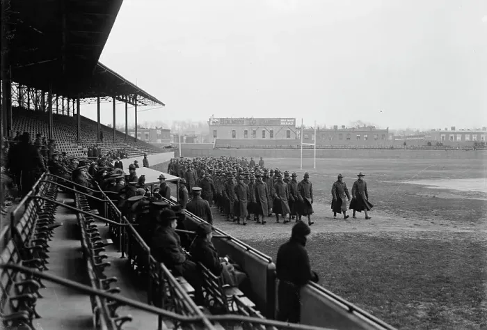 Framed Print : Marine Corps, U.S.N. Machine Gun Unit Demonstration at Ball Park, 1917. Creator: Harris & Ewing. Marine Corps, U.S.N. Machine Gun Unit Demonstration at Ball Park, 1917. Creator: Harris & Ewing Framed Print : Marine Corps, U.S.N. Machine Gun Unit Demonstration at Ball Park, 1917. Creator: Harris & Ewing. Marine Corps, U.S.N. Machine Gun Unit Demonstration at Ball Park, 1917. Creator: Harris & Ewing